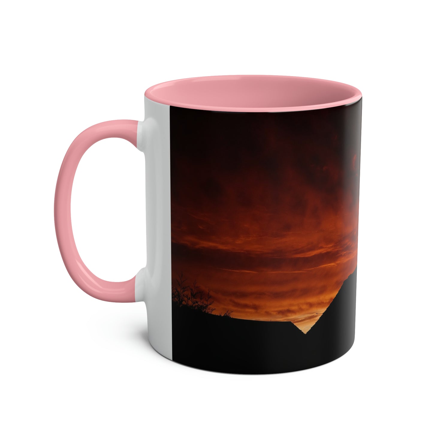 Sunset from my Window - Two-Tone Coffee Mugs, 11oz