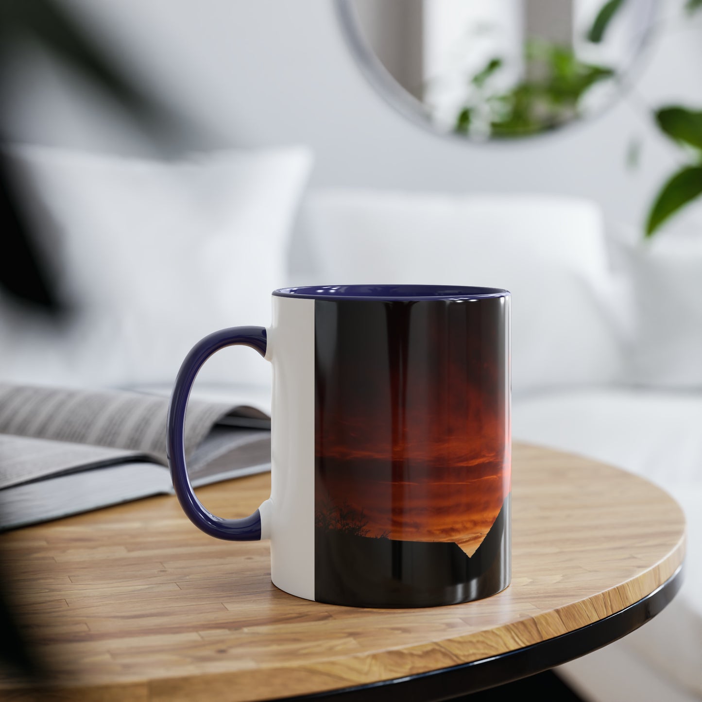 Sunset from my Window - Two-Tone Coffee Mugs, 11oz