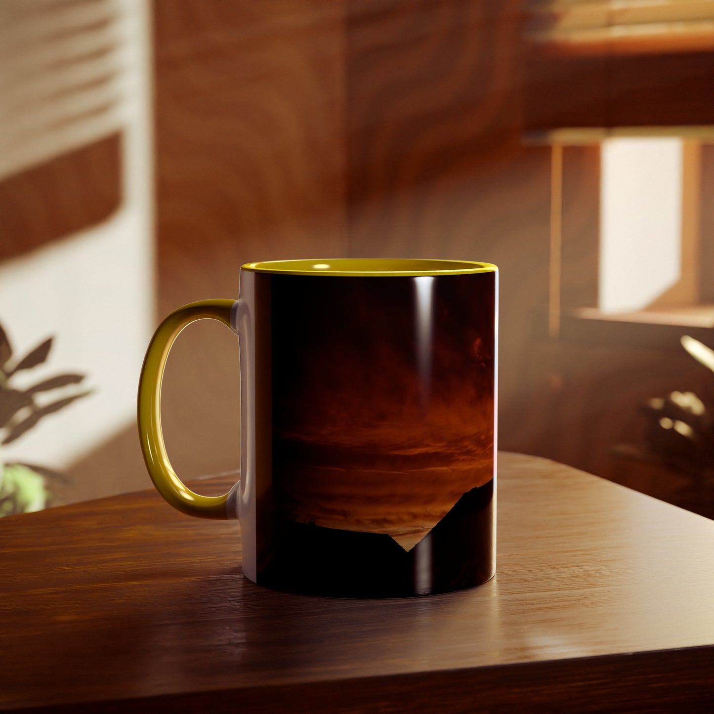 Sunset from my Window - Two-Tone Coffee Mugs, 11oz