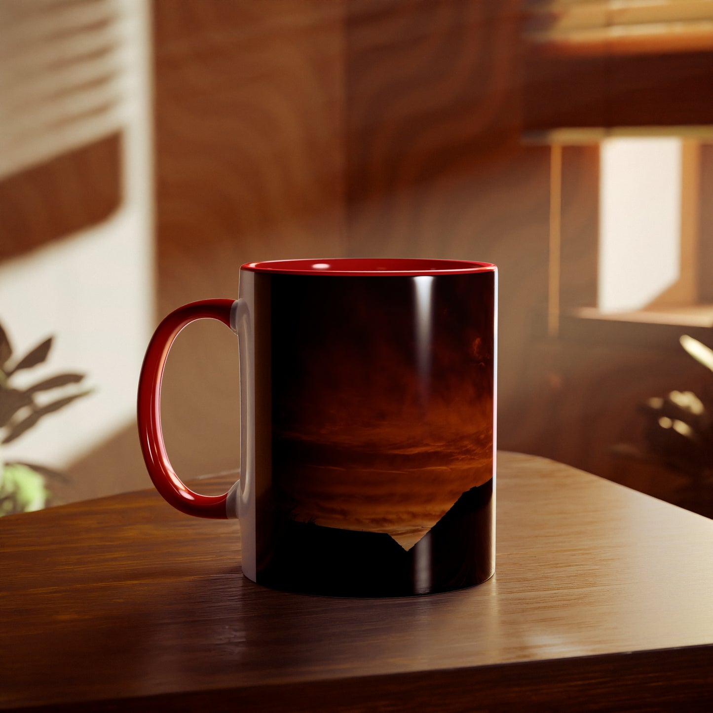 Sunset from my Window - Two-Tone Coffee Mugs, 11oz