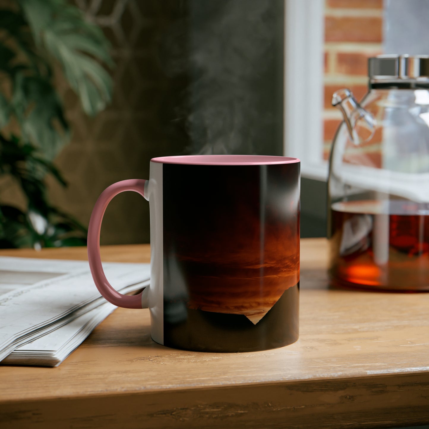 Sunset from my Window - Two-Tone Coffee Mugs, 11oz