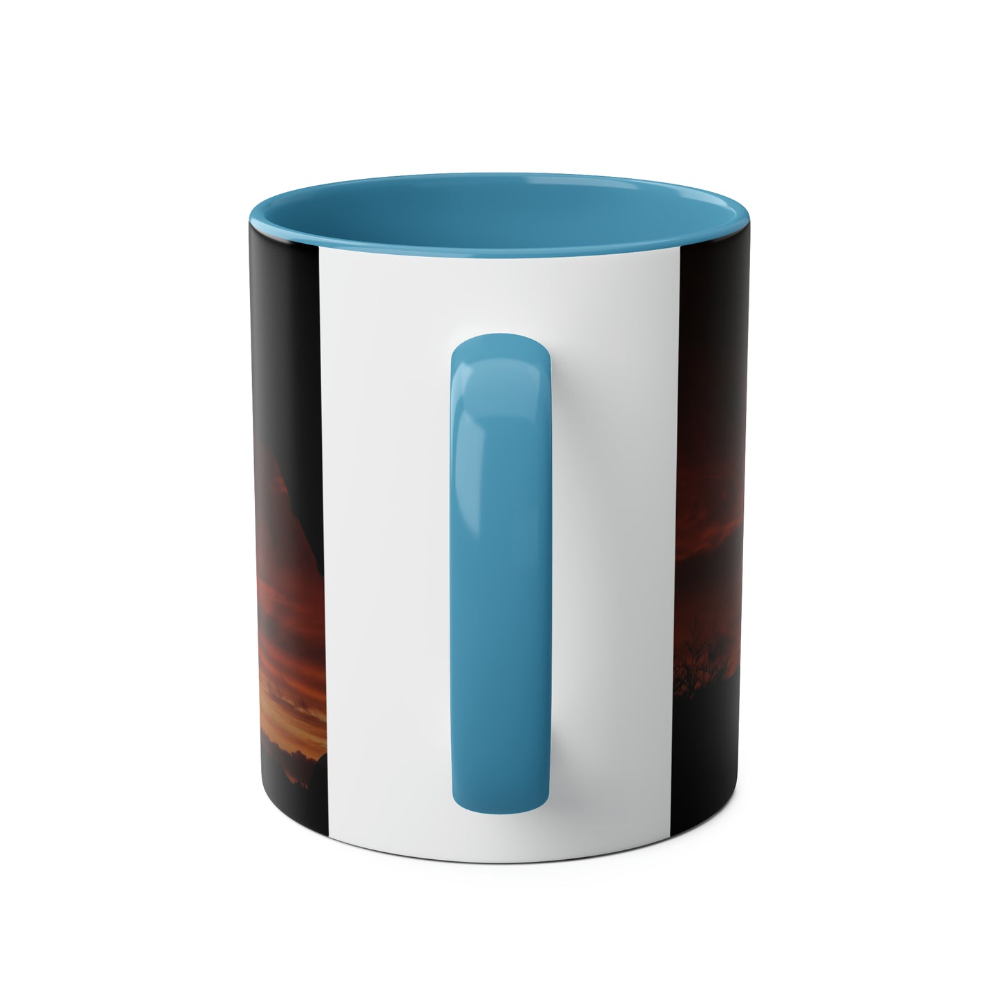 Sunset from my Window - Two-Tone Coffee Mugs, 11oz