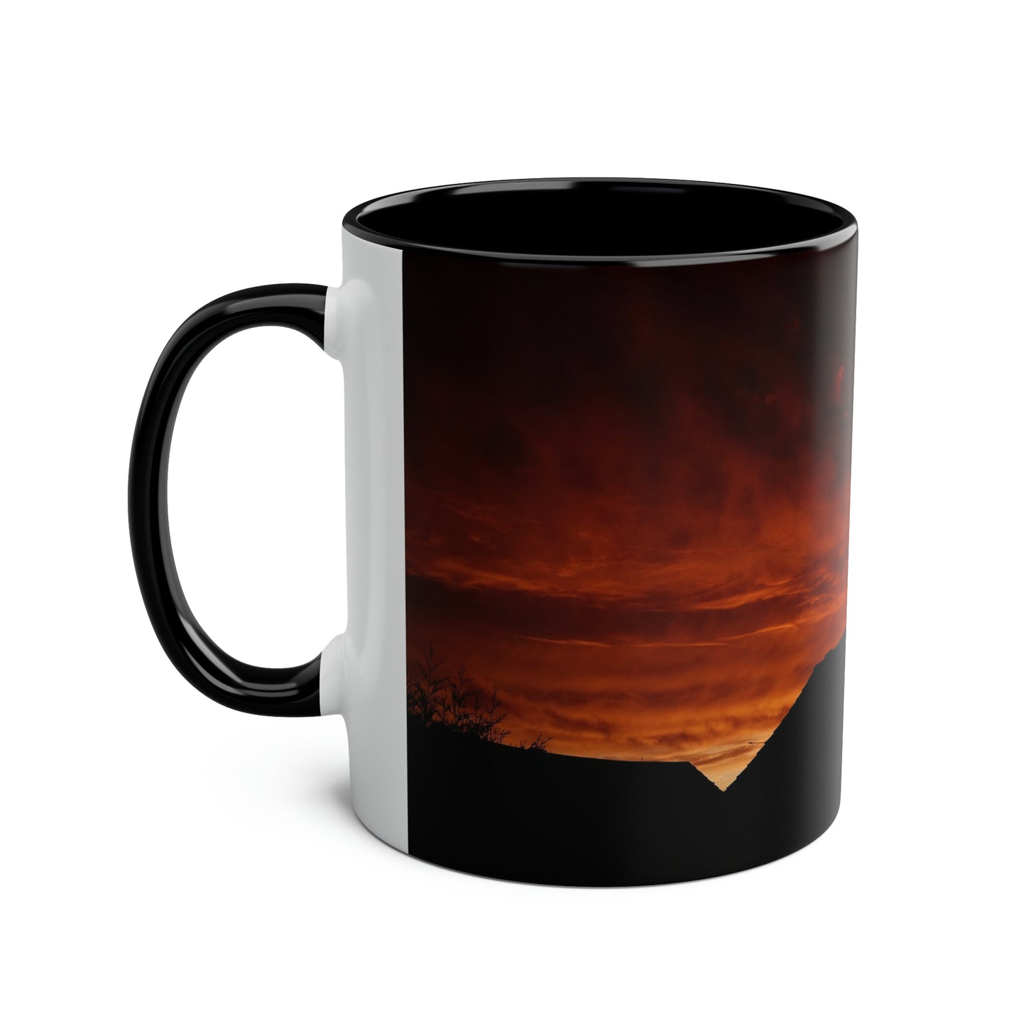 Sunset from my Window - Two-Tone Coffee Mugs, 11oz