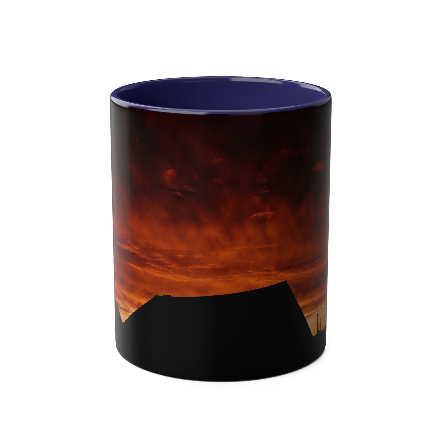 Sunset from my Window - Two-Tone Coffee Mugs, 11oz