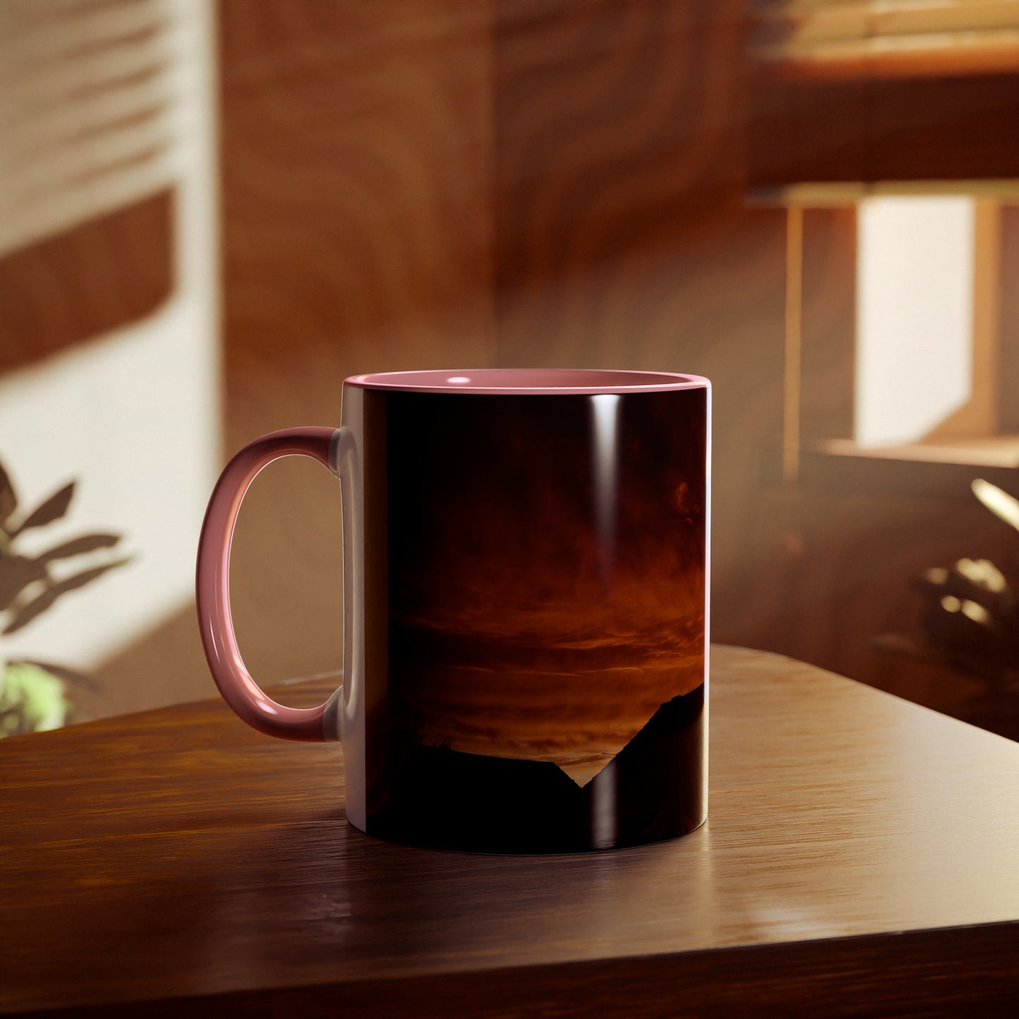 Sunset from my Window - Two-Tone Coffee Mugs, 11oz