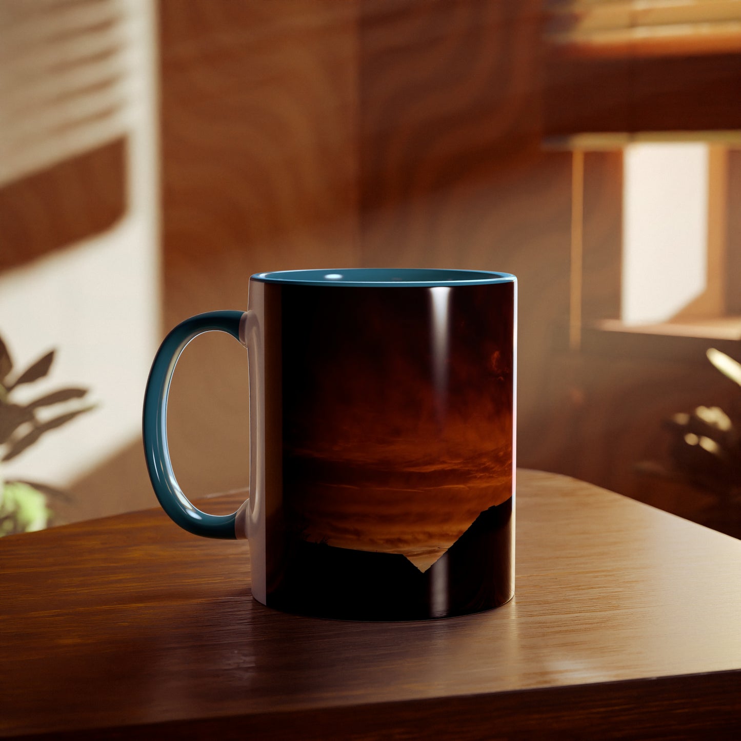 Sunset from my Window - Two-Tone Coffee Mugs, 11oz