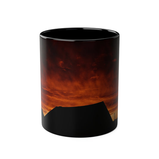 Sunset from my Window - Two-Tone Coffee Mugs, 11oz