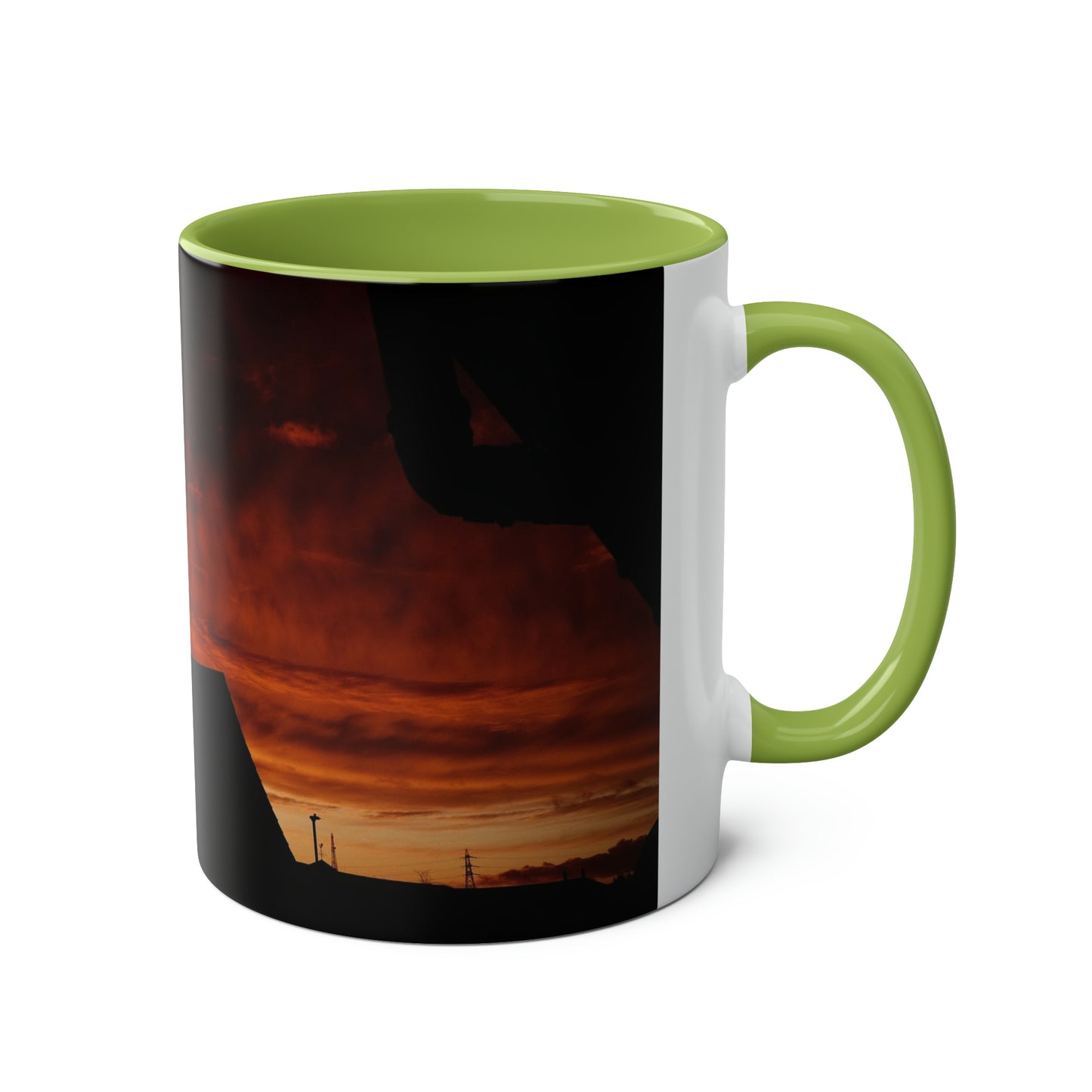 Sunset from my Window - Two-Tone Coffee Mugs, 11oz