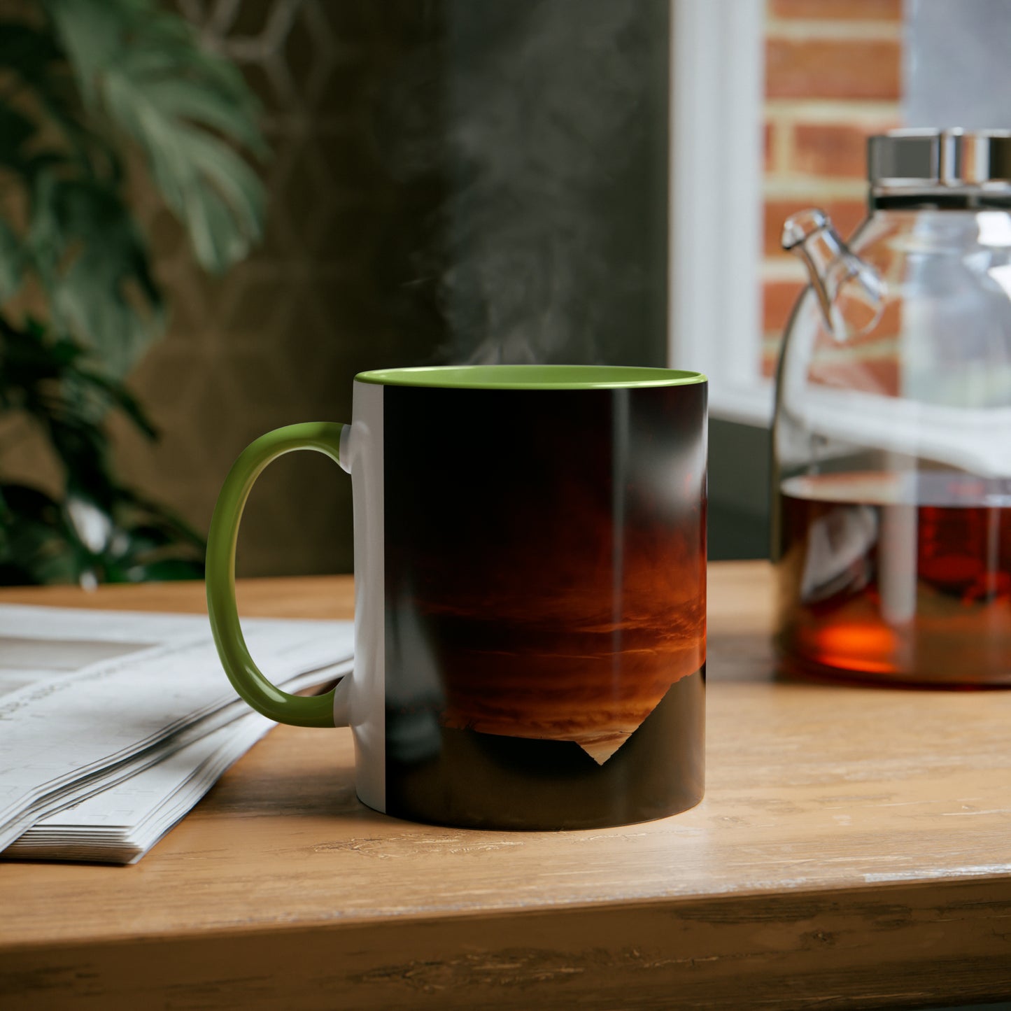 Sunset from my Window - Two-Tone Coffee Mugs, 11oz
