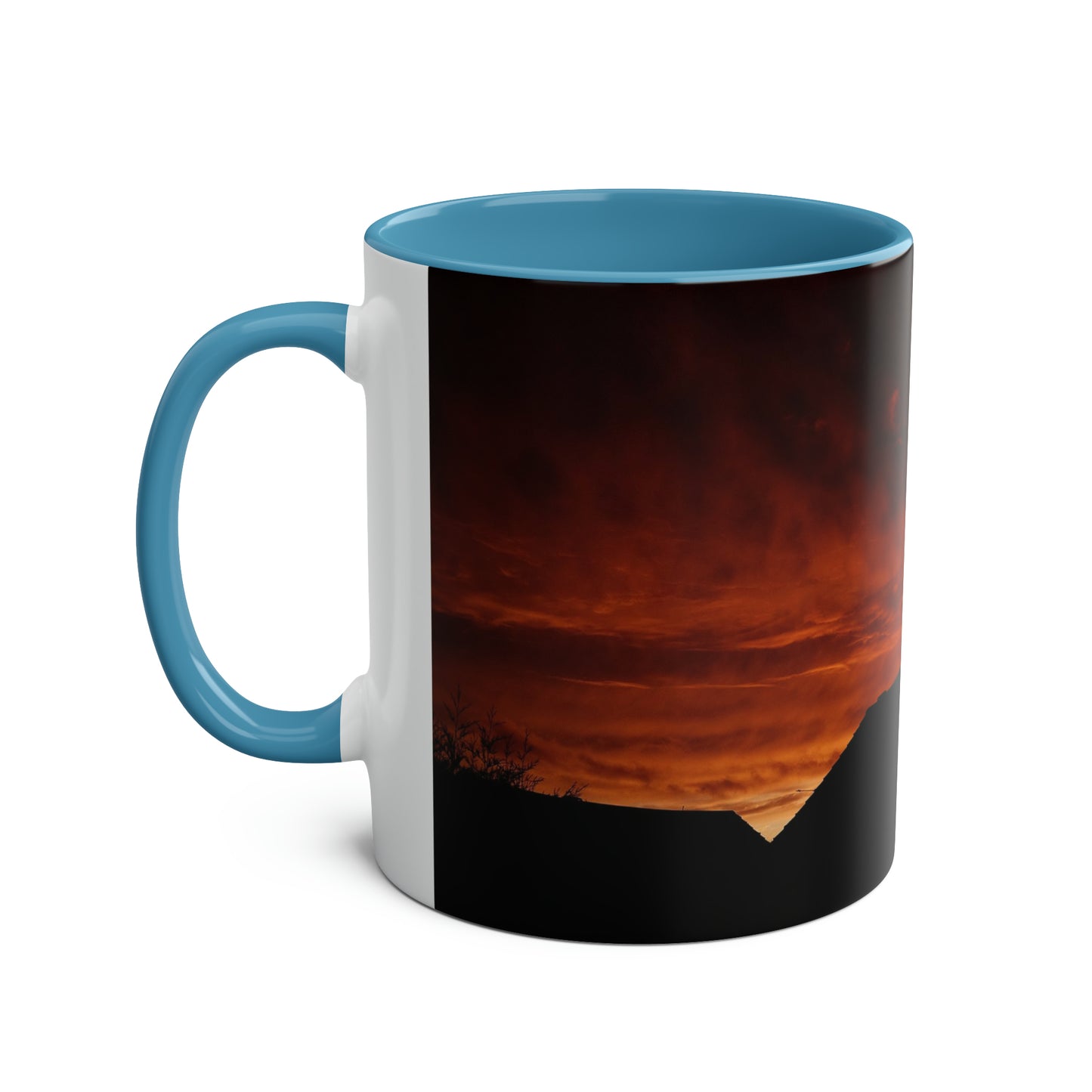 Sunset from my Window - Two-Tone Coffee Mugs, 11oz