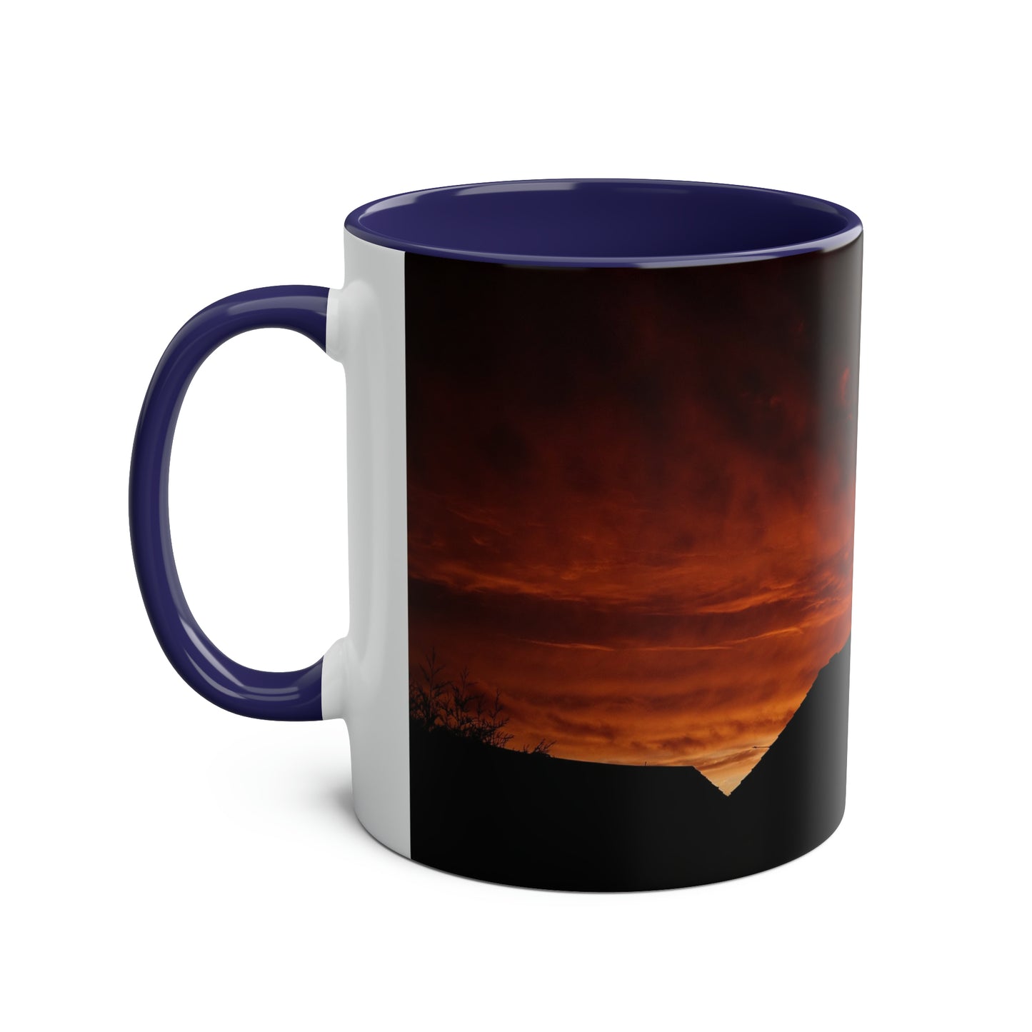 Sunset from my Window - Two-Tone Coffee Mugs, 11oz