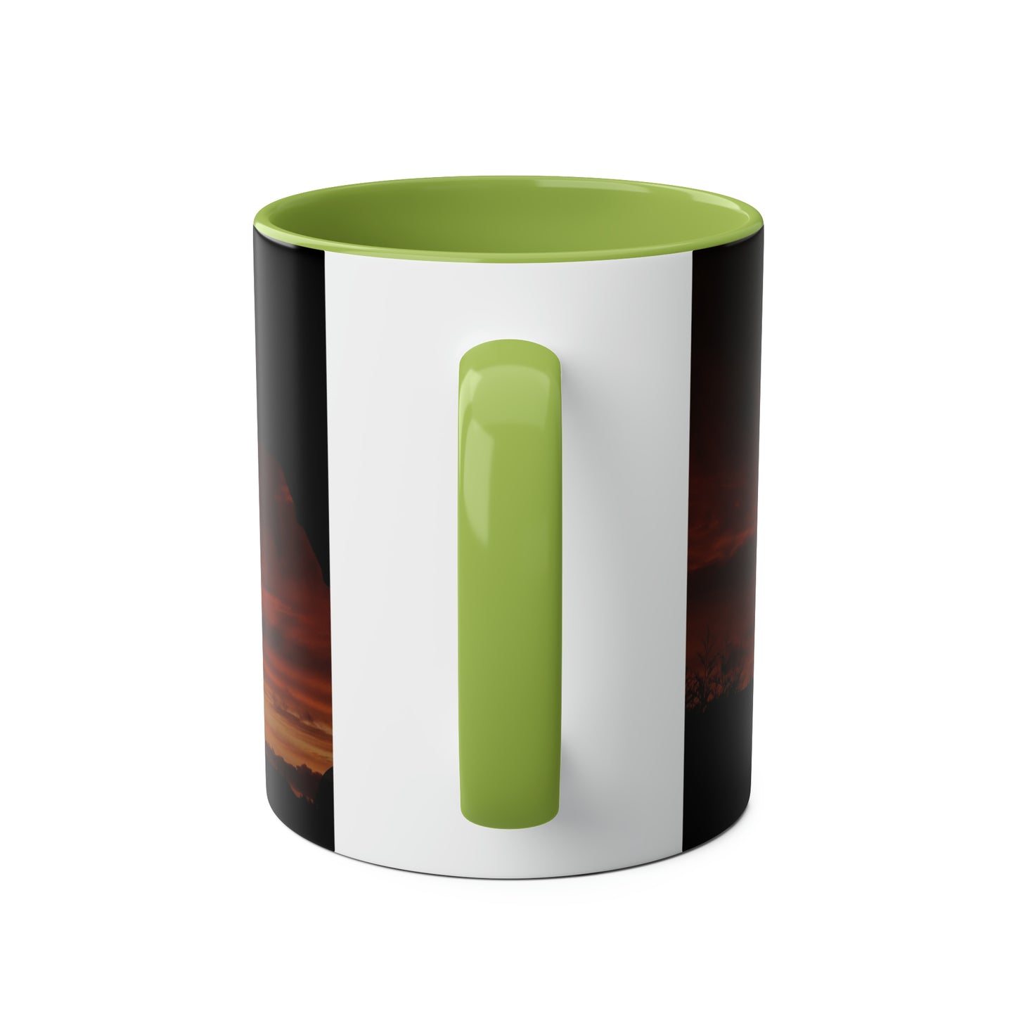 Sunset from my Window - Two-Tone Coffee Mugs, 11oz