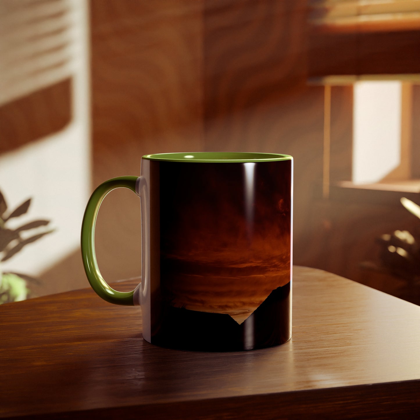 Sunset from my Window - Two-Tone Coffee Mugs, 11oz