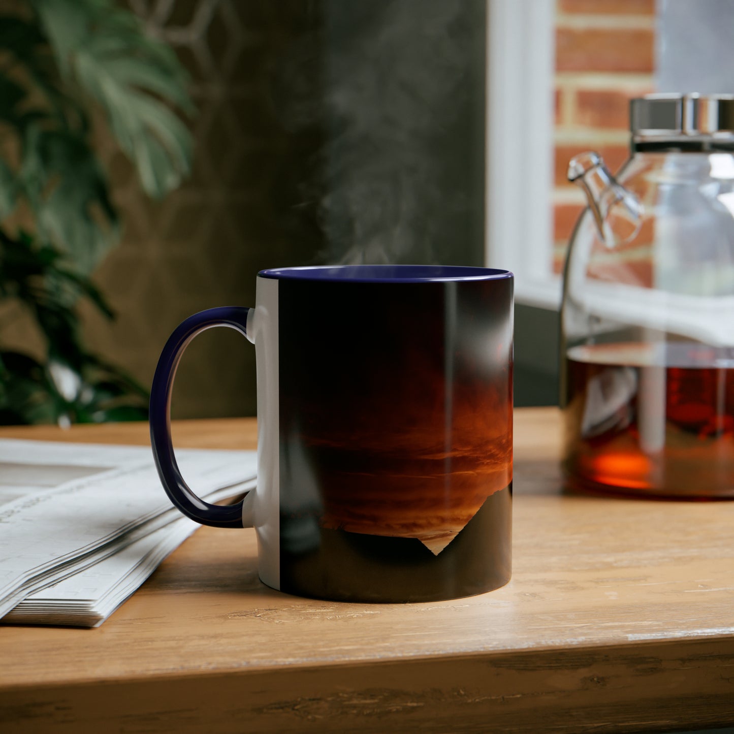 Sunset from my Window - Two-Tone Coffee Mugs, 11oz