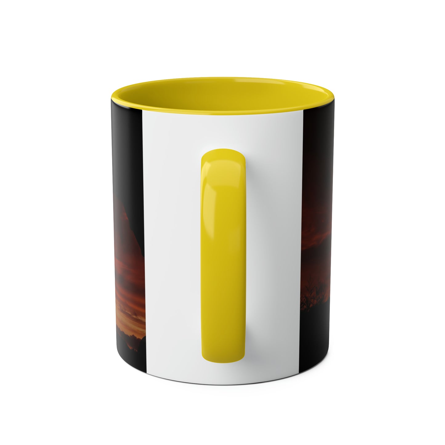 Sunset from my Window - Two-Tone Coffee Mugs, 11oz