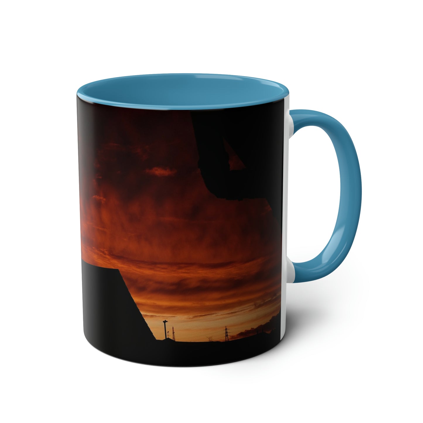 Sunset from my Window - Two-Tone Coffee Mugs, 11oz