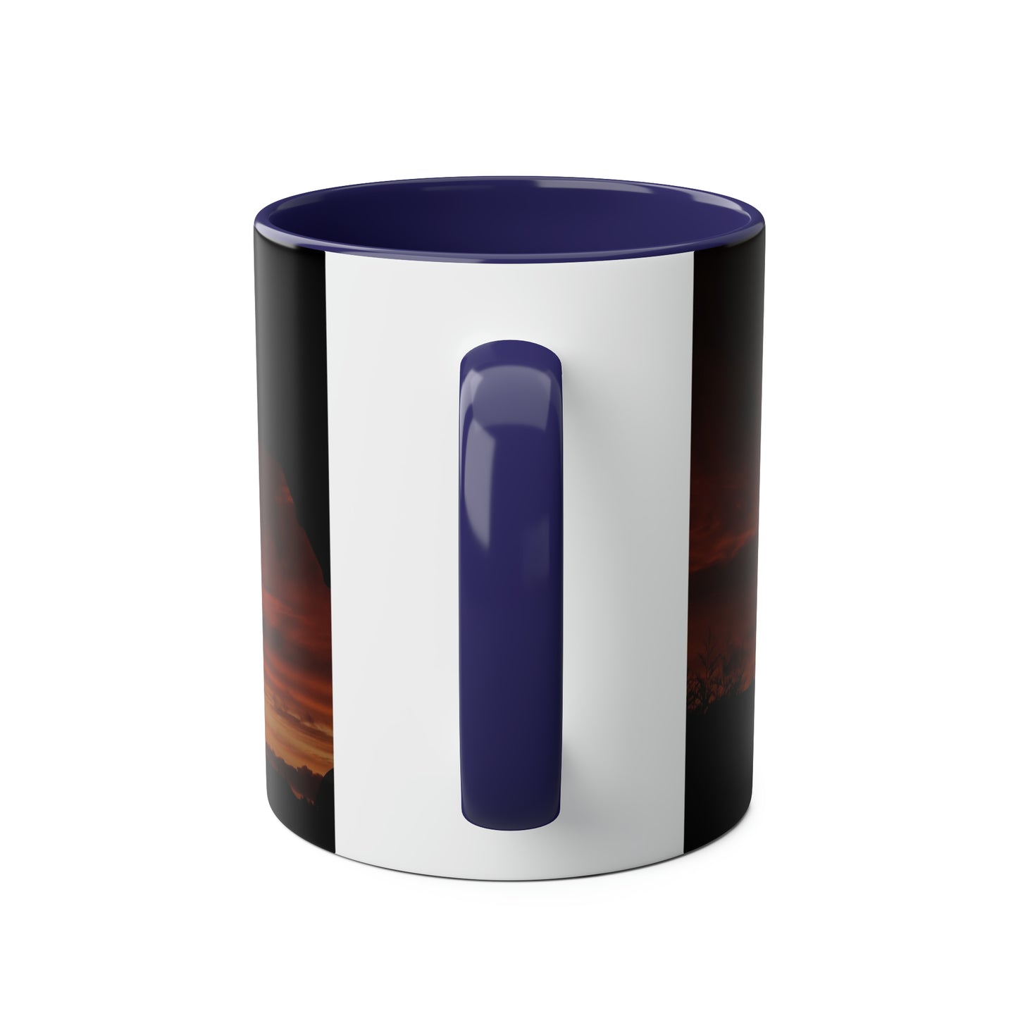 Sunset from my Window - Two-Tone Coffee Mugs, 11oz